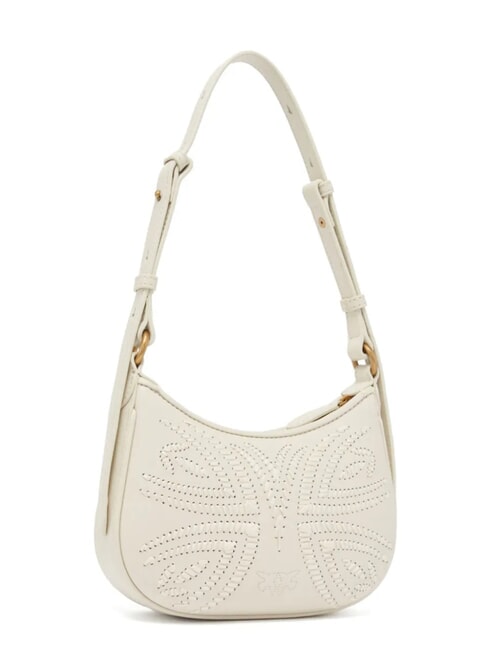 HALF MOON BABY Bolso de hombro blanco seda-oro antiguo - Bolsos Mujer