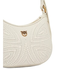 PINKO HALF MOON BABY Bolso de hombro blanco seda-oro antiguo - Bolsos Mujer - 3