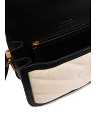 PINKO LOVE BOX BAG Mini bolso de hombro de lona beige/negro-oro antiguo - Bolsos Mujer - 4