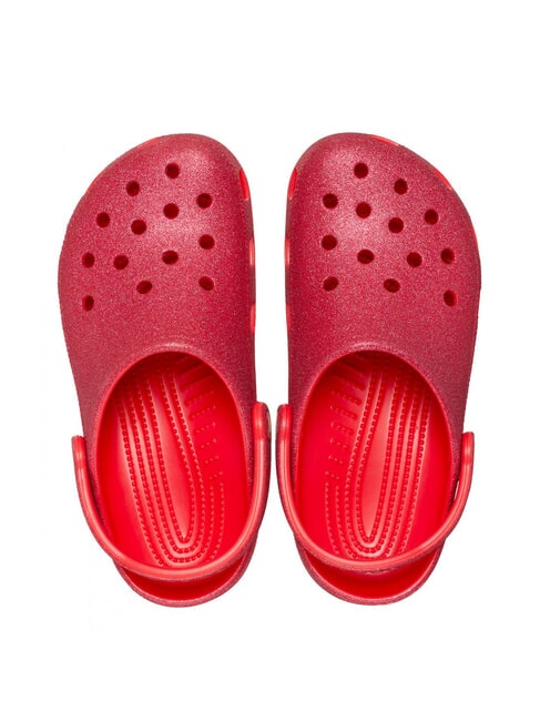 CLASSIC GLITTER CLOG W Zueco tipo zapatilla rojo cereza - Zapatos Mujer