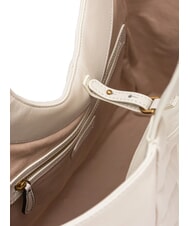 PINKO PUZZLE Bolso de hombro de piel cosida blanco seda-oro antiguo - Bolsos Mujer - 5