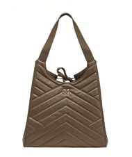 PINKO PUZZLE Bolso de hombro de piel cosida reyezuelo-oro antiguo - Bolsos Mujer - 3