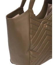 PINKO PUZZLE Bolso de hombro de piel cosida reyezuelo-oro antiguo - Bolsos Mujer - 4