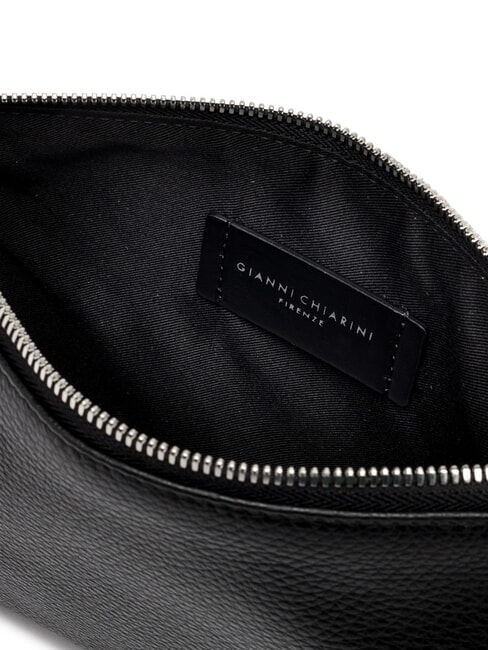 HERMY Bolso tipo sobre de piel con bandolera negro - Bolsos Mujer