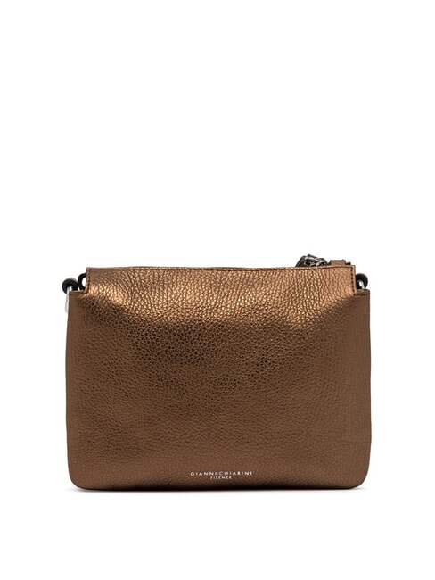 THREE Bolso de hombro de piel metalizada tostado - Bolsos Mujer