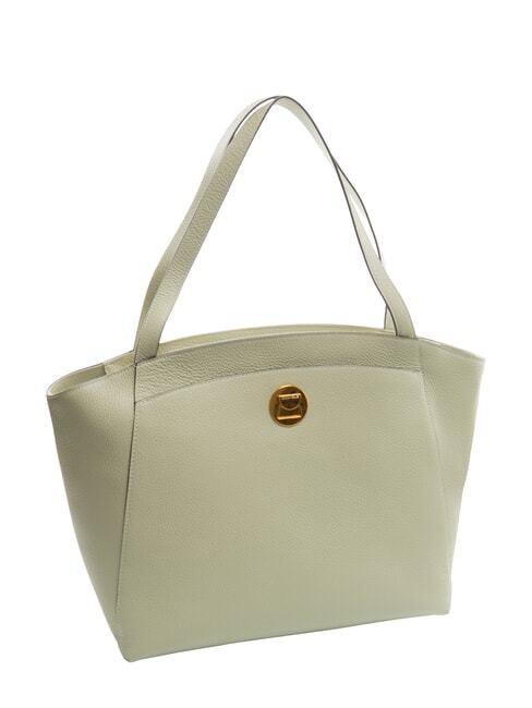 LIYA Bolso de hombro de piel martillada verde celadón - Bolsos Mujer