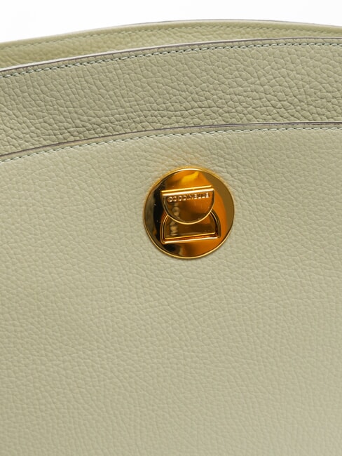 LIYA Bolso de hombro de piel martillada verde celadón - Bolsos Mujer