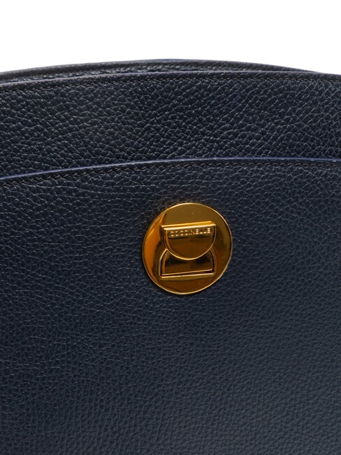 LIYA Bolso de hombro de piel martillada azul medianoche - Bolsos Mujer