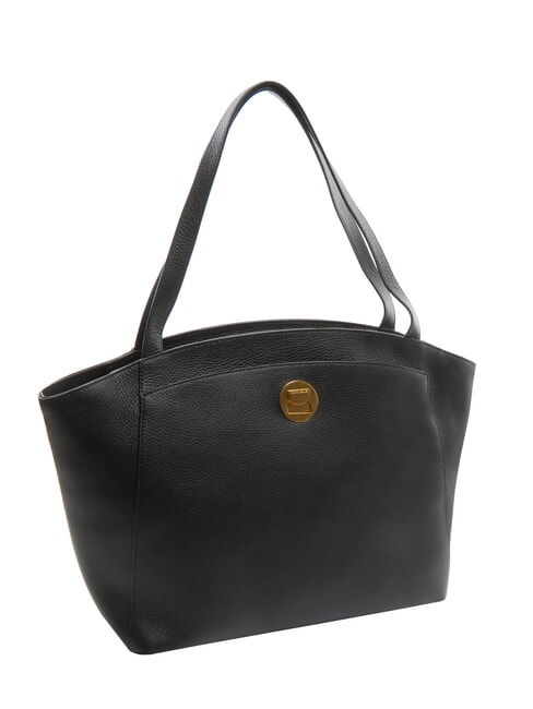 LIYA Bolso de hombro de piel martillada negro - Bolsos Mujer