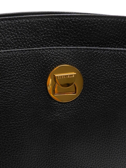 LIYA Bolso de hombro de piel martillada negro - Bolsos Mujer