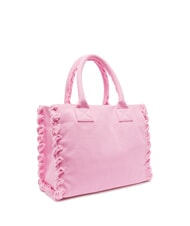 PINKO BEACH Bolso shopping en lona reciclada Lila rosa dulce-oro antiguo - Bolsos Mujer - 2