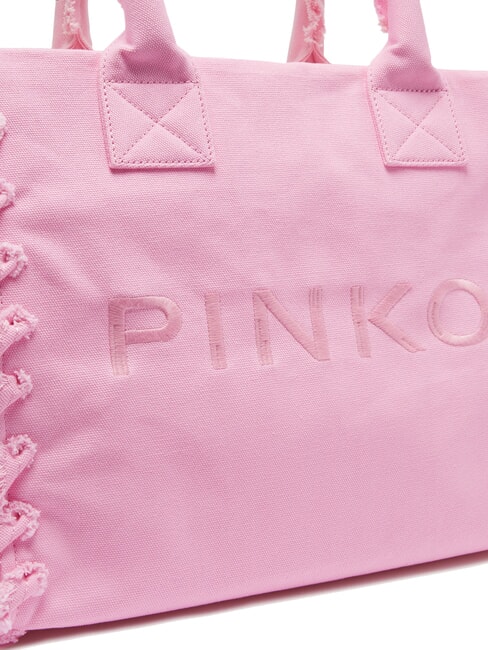 BEACH Bolso shopping en lona reciclada Lila rosa dulce-oro antiguo - Bolsos Mujer