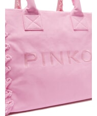 PINKO BEACH Bolso shopping en lona reciclada Lila rosa dulce-oro antiguo - Bolsos Mujer - 3