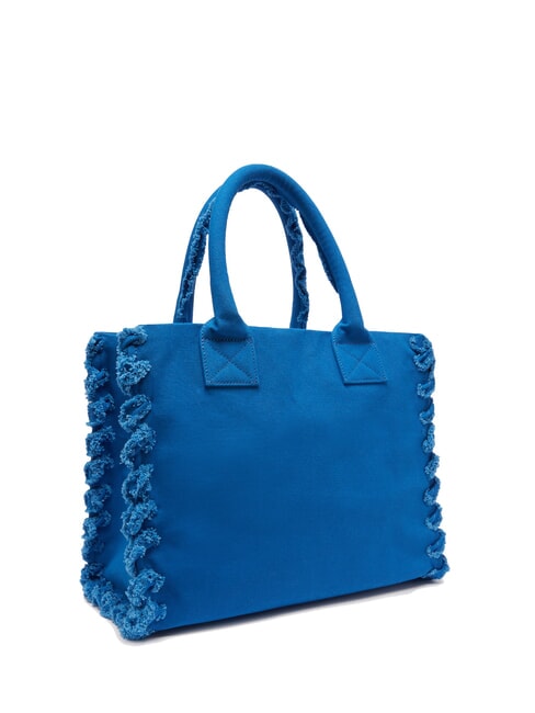 BEACH Bolso shopping en lona reciclada azul aster azul ch.-oro antiguo - Bolsos Mujer