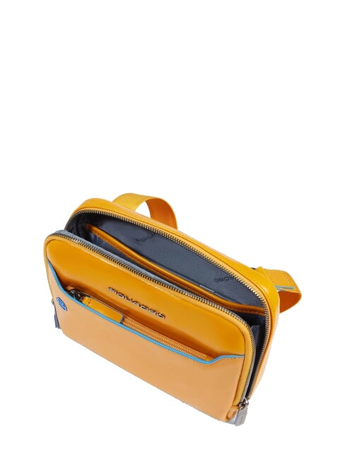 BLUE SQUARE Bolso de cuero amarillo - Bandoleras Hombre