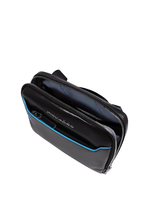 BLUE SQUARE Bolso de cuero negro - Bandoleras Hombre
