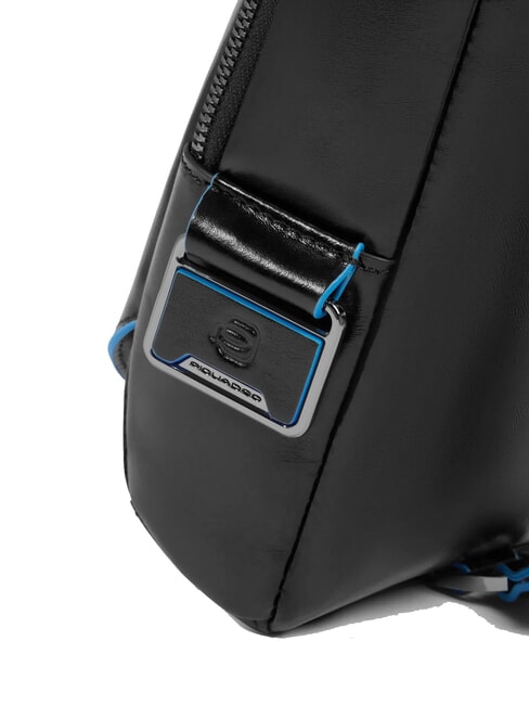 BLUE SQUARE Mochila de cuero de un solo hombro negro - Bandoleras Hombre