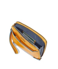 PIQUADRO BLUE SQUARE Bolso de mano de piel para hombre amarillo - Fundas para tablet & Organizer - 4