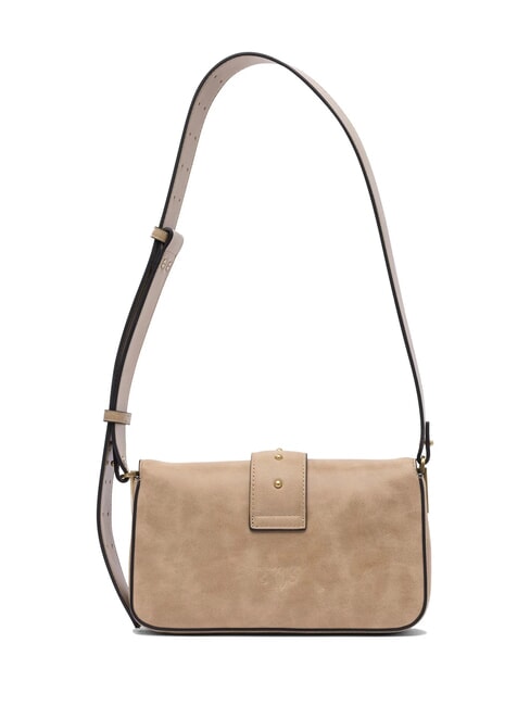 LOVE ONE MINI Mini bolso de hombro, en piel beige-gris ahumado-oro antiguo - Bolsos Mujer