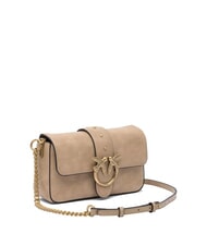 PINKO LOVE ONE MINI Mini bolso de hombro, en piel beige-gris ahumado-oro antiguo - Bolsos Mujer - 3