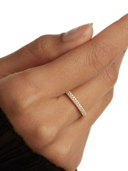 THE NEW ESSENTIALS TIARA Anillo de circonita bañado en oro oro - Anillos