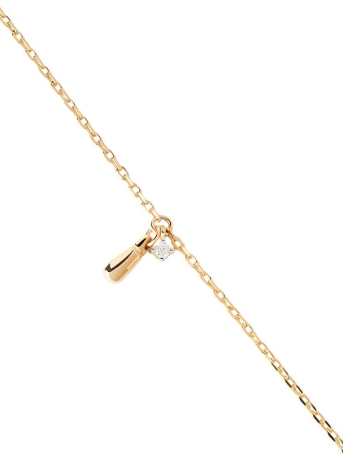 THE NEW ESSENTIALS KIRA Pulsera de cadena con circonitas redondas y colgante de gota oro - Pulseras