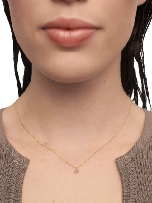 COLOR GREY FLEUR Collar colgante con circonitas y garras oro - Collares