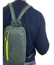 PIQUADRO CORNER SPECIALE GOMMATO  Mochila de un hombro VERDE - Mochilas para portátil - 5