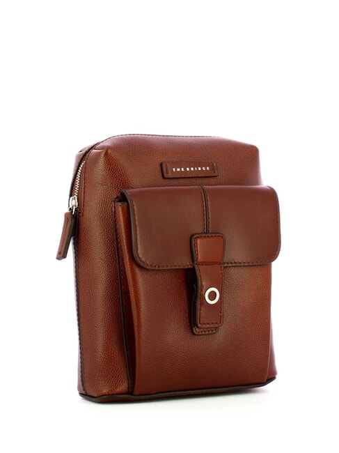 BIAGIO Bolso de cuero marrón 14/rutenio paladio - Bandoleras Hombre