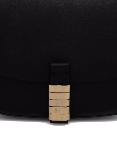 SADDLE Bolso bandolera pequeño de piel chica mezcla limusina negra oro-n - Bolsos Mujer