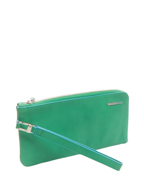 CAMPIONARIO -  BLUE SQUARE Clutch de cuero con pu&ntilde;o cuadrado verde/azul - Bolsos Mujer