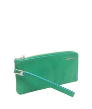 PIQUADRO CAMPIONARIO -  BLUE SQUARE Clutch de cuero con pu&ntilde;o cuadrado verde/azul - Bolsos Mujer - 2