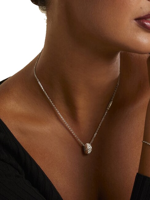 ROLLING HEARTS Collar con dije de circonita SILVER - Collares