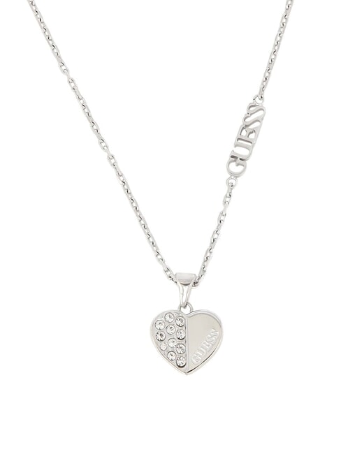 LOVELY Collar con charm de corazón y circonitas SILVER - Collares