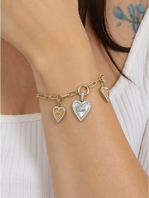 LOVE ME TENDER  Pulsera con múltiples charms oro amarillo/rodio - Pulseras