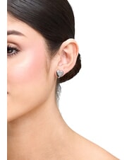 GUESS ALL YOU NEED IS LOVE Pendientes de coraz&oacute;n con logo SILVER - Pendientes - 2