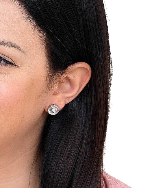 LOVE Pendientes circulares con circonitas SILVER - Pendientes