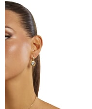 GUESS ROLLING HEARTS Pendientes de aro con dije de corazón - Pendientes