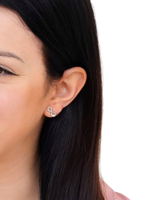 ENDLESS DREAM Pendientes con s&iacute;mbolo de infinito y circonitas SILVER - Pendientes