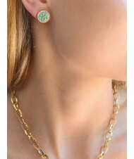 GUESS DREAMING Pendientes de esmalte con logotipo oro amarillo/aguamarina - Pendientes - 2