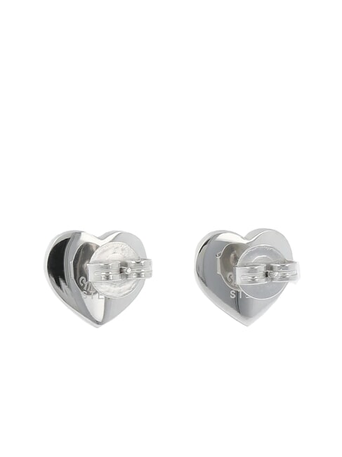 LOVELY Pendientes de bot&oacute;n de coraz&oacute;n con circonitas SILVER - Pendientes