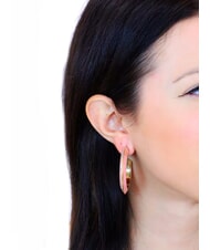 GUESS HOOPS DON T LIE Pendientes de aro esmaltados con circonitas - Pendientes