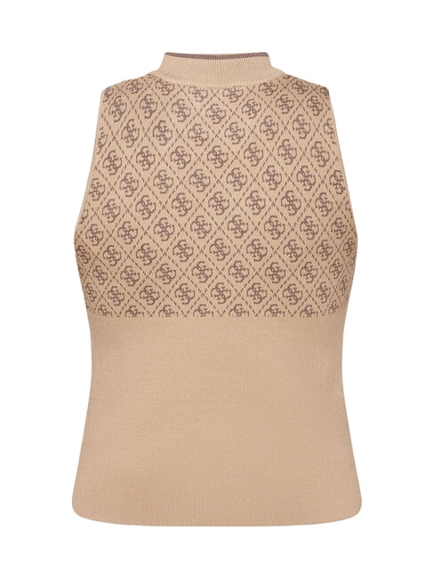 RN LISE 4G Camiseta sin mangas de cuello alto café y travertino - camiseta