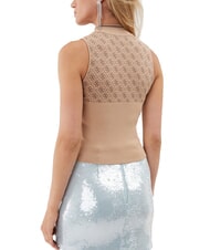 GUESS RN LISE 4G Camiseta sin mangas de cuello alto café y travertino - camiseta - 2