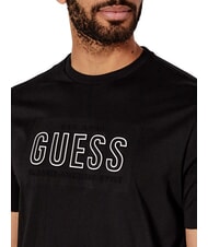 GUESS BSC EMBOSSED LOGO Camiseta con estampado en relieve negro azabache multi - camiseta - 3