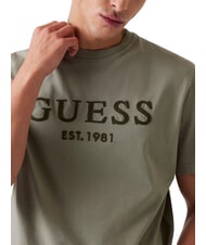 GUESS BOX LOGO Camiseta con logo bordado verde musgo - camiseta - 3