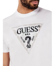 GUESS TRIANGLE Camiseta de algodón con estampado purwhite - camiseta - 3
