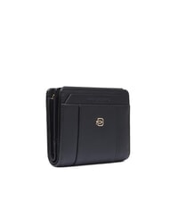 PIQUADRO CIRCLE Cartera compacta de cuero negro - Carteras Mujer - 3