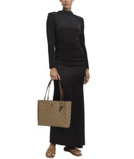 GUESS NOELLE 2  Bolso de hombro logotipo de café con leche / marrón - Bolsos Mujer - 4