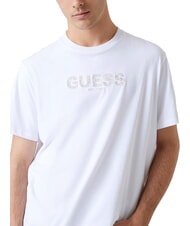 GUESS BSC EMBROIDERY LOGO Camiseta de algod&oacute;n con logo bordado purwhite - camiseta - 3